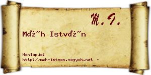 Méh István névjegykártya